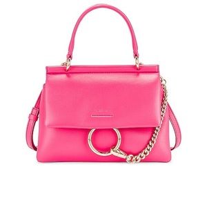 Chloè Faye Top Handle Faye Mini Hot Pink Leather Front Flap Shoulder Bag